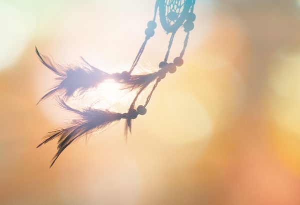 Blurred,Image,,Dream,Catcher,Native,American,In,The,Wind,And